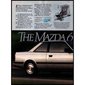 1985 Mazda 626 Deluxe Sports Car Coupe 2 Page Vintage Print Ad Wall Art Decor